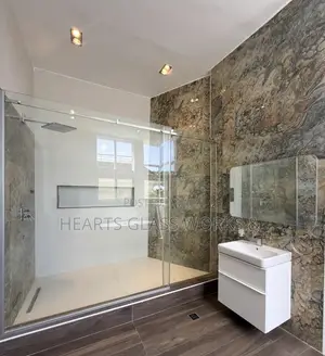 Cozy Slide Shower Cubicle Installed With Silver Hardware