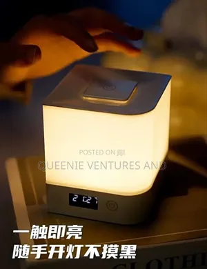 Rechargeable Bedside Lamp With Digital Clock