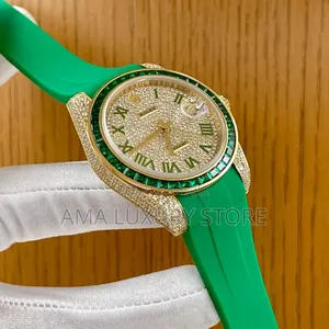 Rolex Luxury Date Just Men's Rubber Strap Automatic Wristwatches