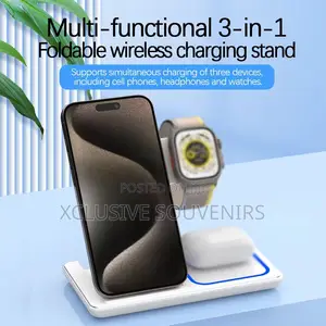 3-in-1 Wireless Charger Stand Compatible With Apple iPhone and Watch