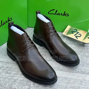 Original Clarks Ankle Leather / Patent Leather Men’S Boots Collections