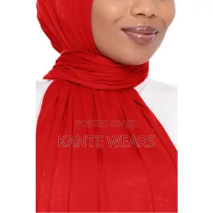 Hijab Jersey Scarf for Muslim Women - 170cm by 60cm - 1pcs Red