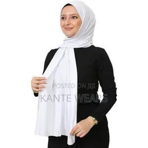 Hijab Jersey Scarf for Muslim Women - 170cm by 60cm - 1pcs White