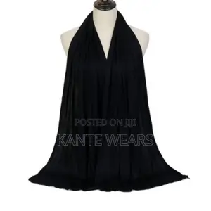 Hijab Jersey Scarf for Muslim Women - Black - 170cm by 60cm - 1pcs