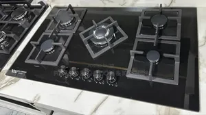 Luxury 5 Burner Built-in Gas Cooker | Black Glass Hob
