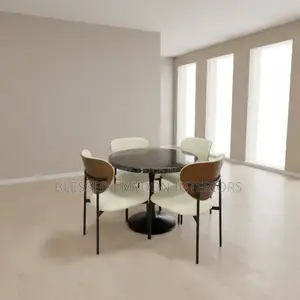 Modern Round Dining Table Set With 4 Chairs