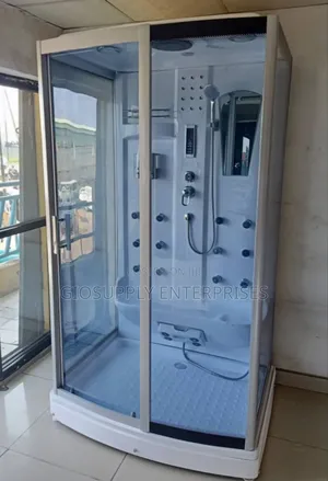 Luxury 120 X 90cm Shower Room With Blue Tempered Glass