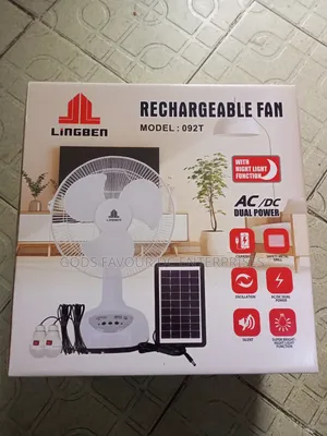 12 Inches Rechargeable/ Sola Table Fan