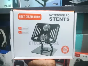 Aluminum Rotating Laptop Stand 360 With Dual Cooling Fans