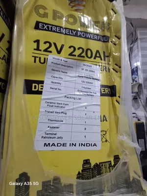 12v/220ahs Gpower Tubular Battery