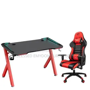A Set of Gaming Table(Rgb) Gaming Chair (Red Black)