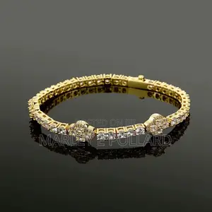 4mm Four Leaf Clover Quality Cz Iced Vca 18karat Gold Tennis Bracelet