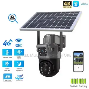 Al Human Detection Outdoor Security Solar 4g Camera V380 Dual Lens