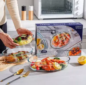 Microwave Safe 3pcs Oven Glass Baking Sheet