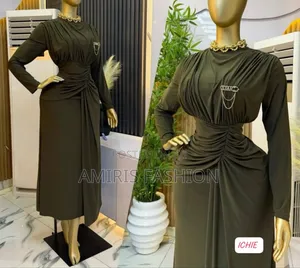 Elegant Mid Turtle Gown With Front Flare Designs
