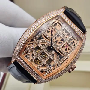 Franck Muller Genuine Leather Men's Designer Wristwatches