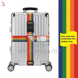 Cross Strapping Tape-luggage Straps With Password Lock-rainbow Color