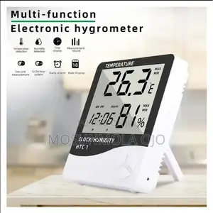 Household Thermometer and Hygrometer With Alarm Clock