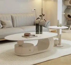 White Luxury Centre Table With Side Stool
