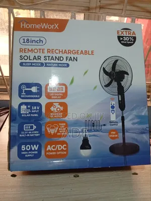 Home Worx Solar Rechargeable Fan With Lights