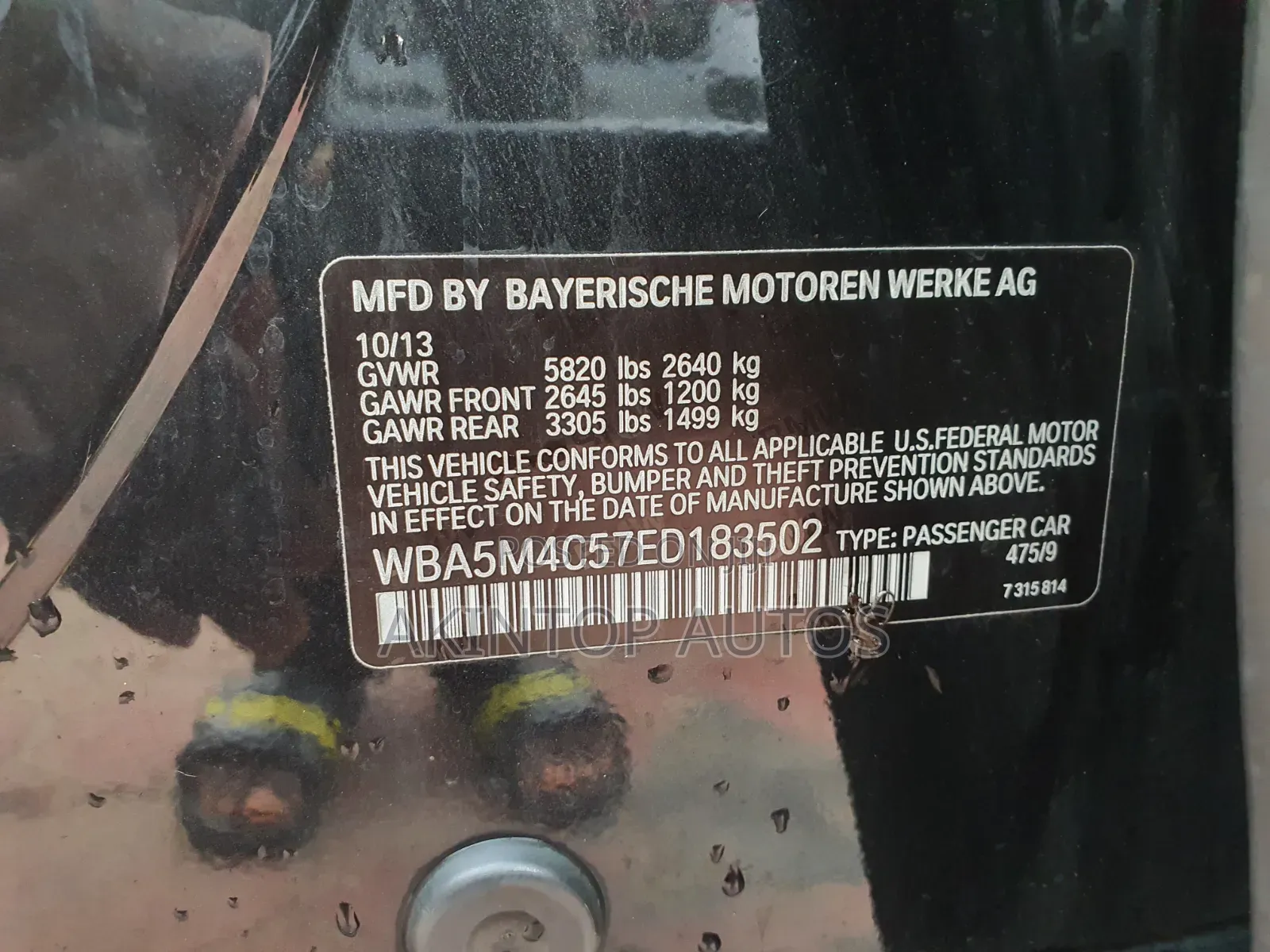 BMW 535i 2014 Black