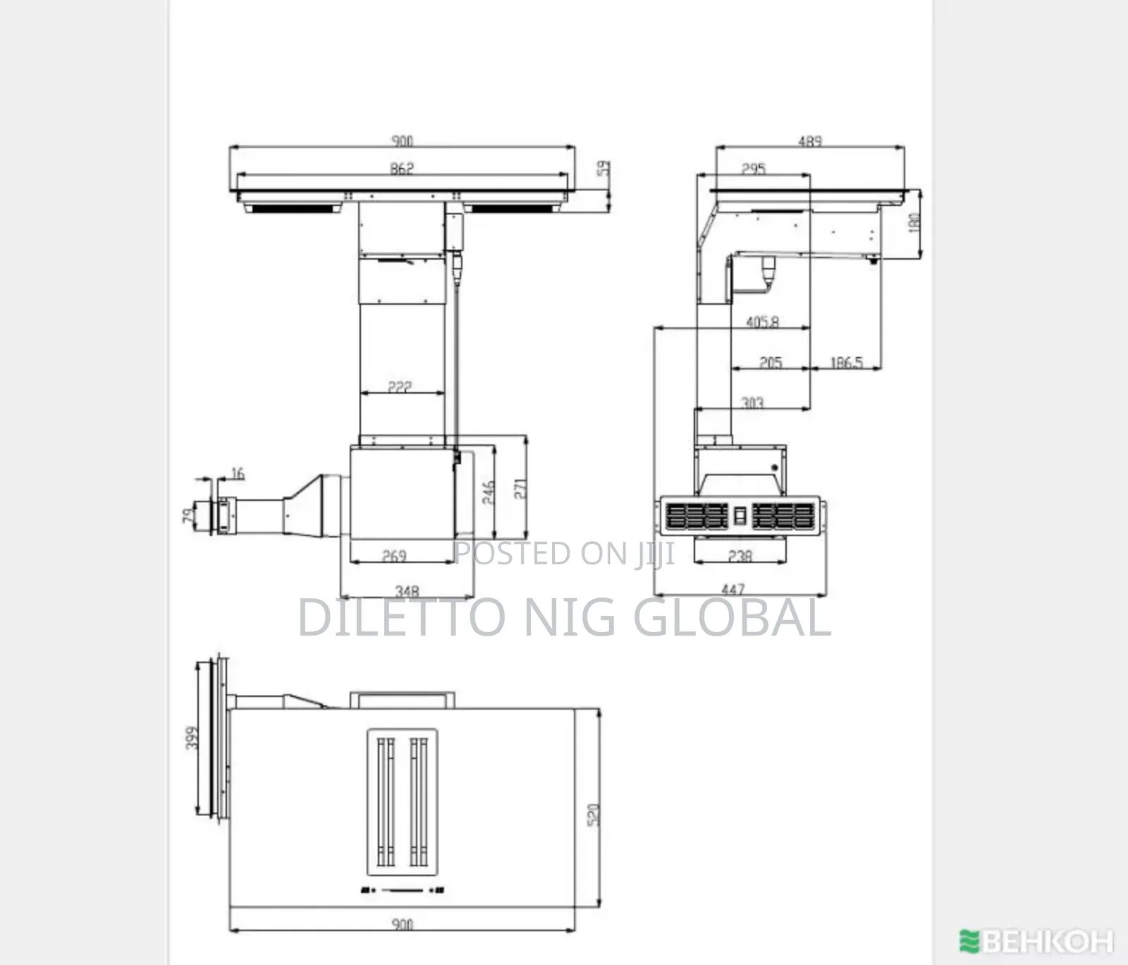 4-Zone Induction Hob With Extractor