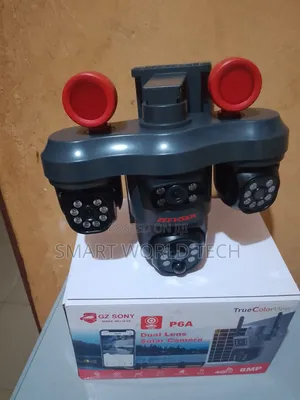 Three Lens Solar Powered CCTV Camera 4g Network