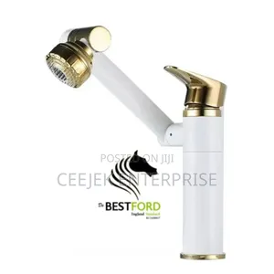 High Quality White And Gold Basin Mixer Tap
