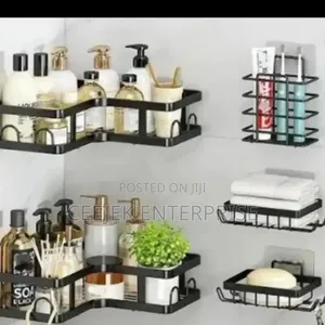 5 Set Black Corner Bathroom Accessories