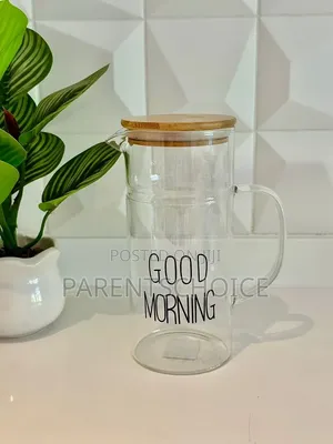 Glass Pitcher With Bamboo Lid 1.2l