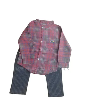 Smart Kids Plaid Shirt and Trouser Set