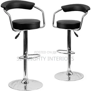 Comfort Chrome Bar Stool With Backrest - Black