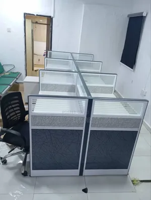 6 Seater Gray Black Workstation