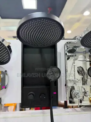 Exclusive Conduit Shower Set Black and Silver