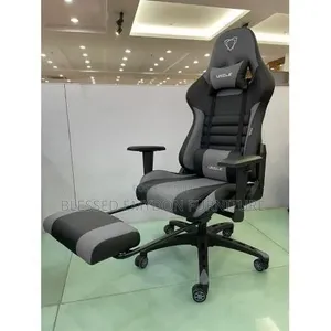 Furgle Computer Racing Gaming Ergonomic Chair + Footrest(Black Gray)