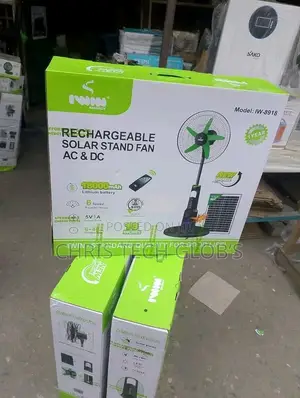 Rechargeable Solar Standing Fan Ac and Dc 18 Inches