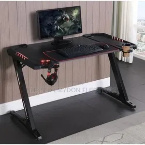 Modern Z Shaped RGB Led Lights Gaming Table 1.4mtr