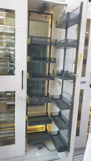 Glass 6 (Six) Layers Kitchen Pantry Inbuilt Shelves