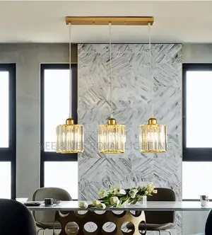 3 Drop Gold Crystal Pendant Light – For Dining and Kitchen