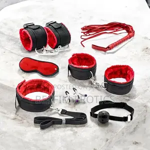 BDSM Kit Bondage Face Mask, BDSM Whip, Nipple Clamp, Mouth Gag