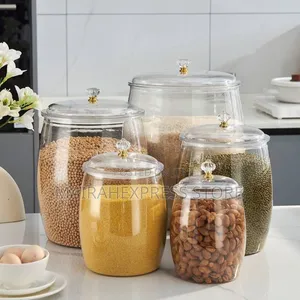 5pcs Jumbo Size Acrylic Food Storage Container