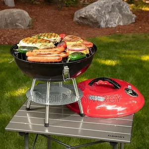 Red and Black Portable Charcoal Grill