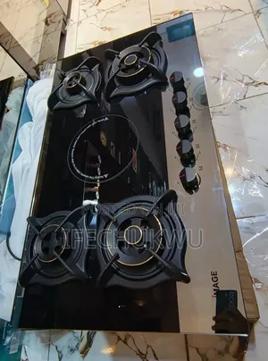 Original Image Latest Model 2026 Inbuilt 4+1 Gas Electric Cooker Hob