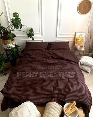 Dark Chocolate Stripe Bedspread ,Bedding Set