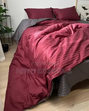 Gray and Wine Stripe Combination, Beddings Set/Bedspreads