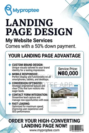 Get a Customisable Landing Page for 80,000.