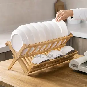 2 Tier Bamboo Plate Rack