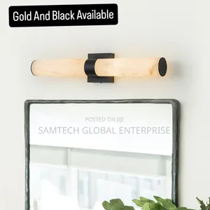 Modern Led Marble Wall Sconce – Luxury Bathroom Bedroom (Gold/Black)