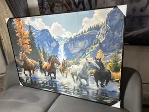 Framed Luxury Wild Horses Autumn Falls Wall Art