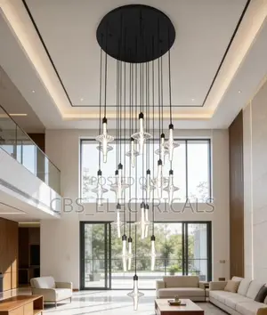 Modern Multi-Light Cascade Chandelier
